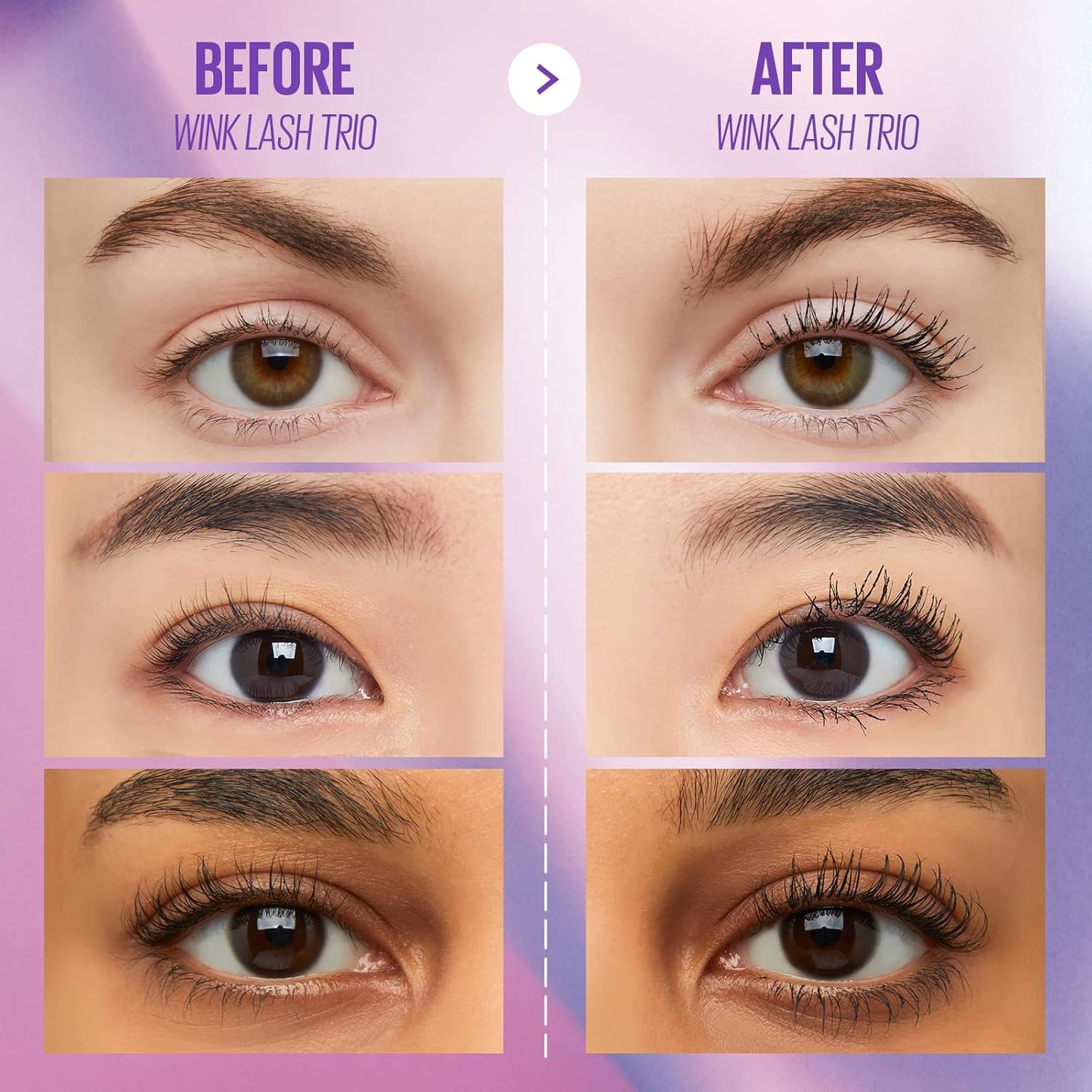 WINK LASH TRIO | Multi-Tasking Mascara Trio | Volumizing, Lengthening, and Clear Mascaras | K-Beauty, Vegan, Cruelty-Free