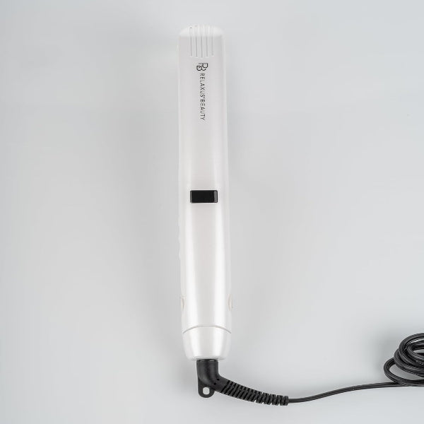 BEAUTY Pearl Twirl Styler 2-In-1 Hair Straightener and Curler with Ceramic Plates, Digital Display, Dual Voltage - Cream