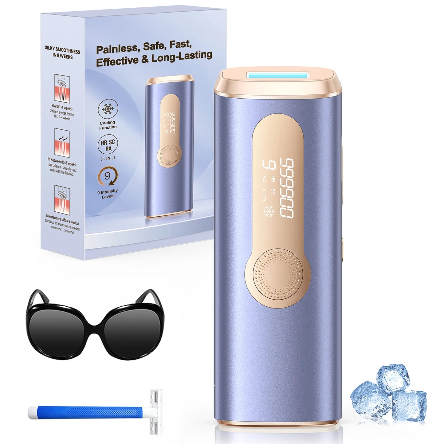 Stylique Glow™ IPL Laser Hair Removal Handset – 990,000 Flashes | Painless Permanent Smooth Skin
