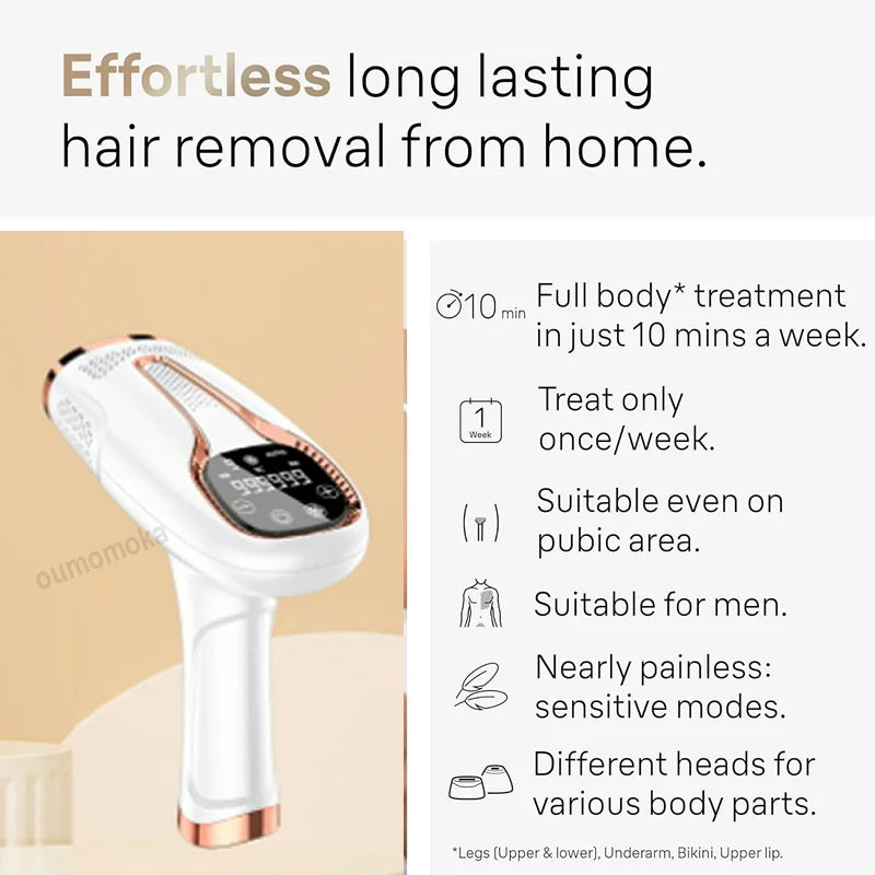 Stylique Glow™ Painless IPL Laser Hair Removal – 999,999 Flashes for Full-Body Radiance
