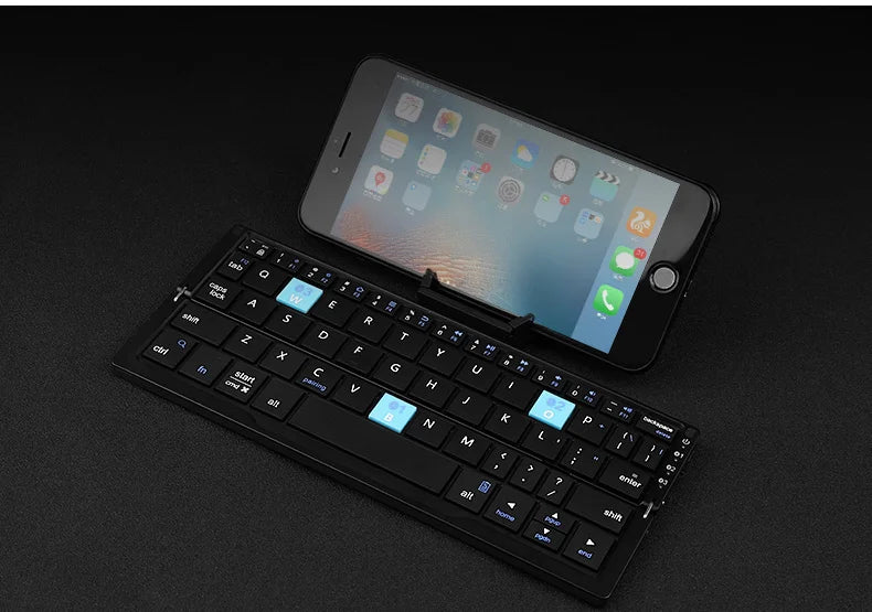 BOW Foldable Bluetooth Keyboard – Portable Mini Wireless Aluminum Keypad with Stand | 50% OFF