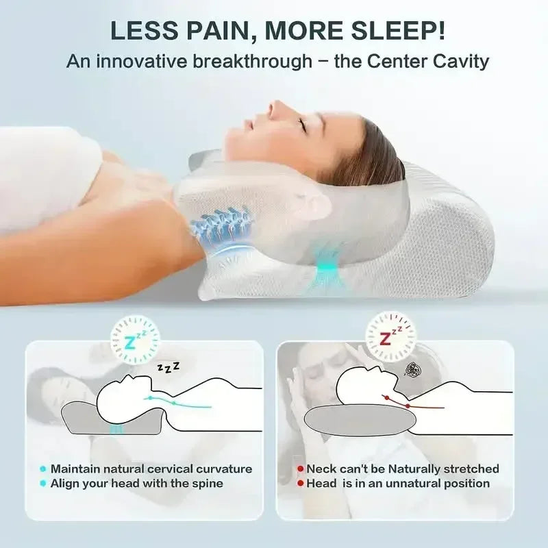 Stylique Glow™ Orthopedic Cervical Pillow – Ergonomic 2-in-1 Neck Support for Deep Sleep Relief