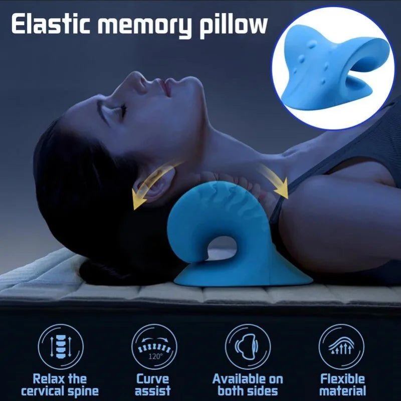 Stylique Glow™ Cervical Relaxer Pillow – Neck & Shoulder Traction Stretcher for Deep Relief