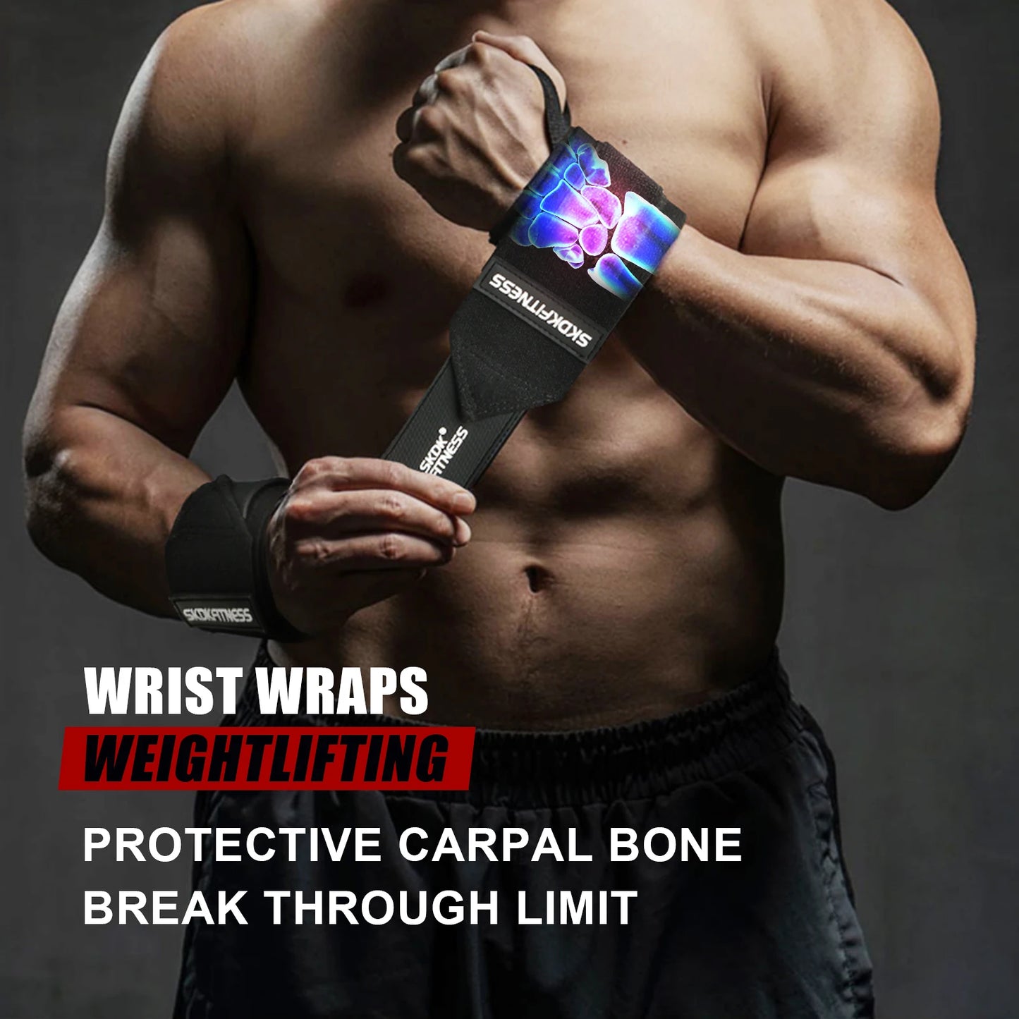 Stylique Glow™ ProGrip Wrist Wrap Hooks – Powerlifting Gloves with Wrist Support for Elite Pull Training