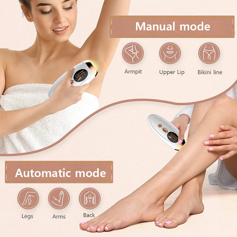 Stylique Glow™ 999,999 Flashes IPL Laser Epilator – Painless, Permanent Hair Removal for Face, Body & Bikini