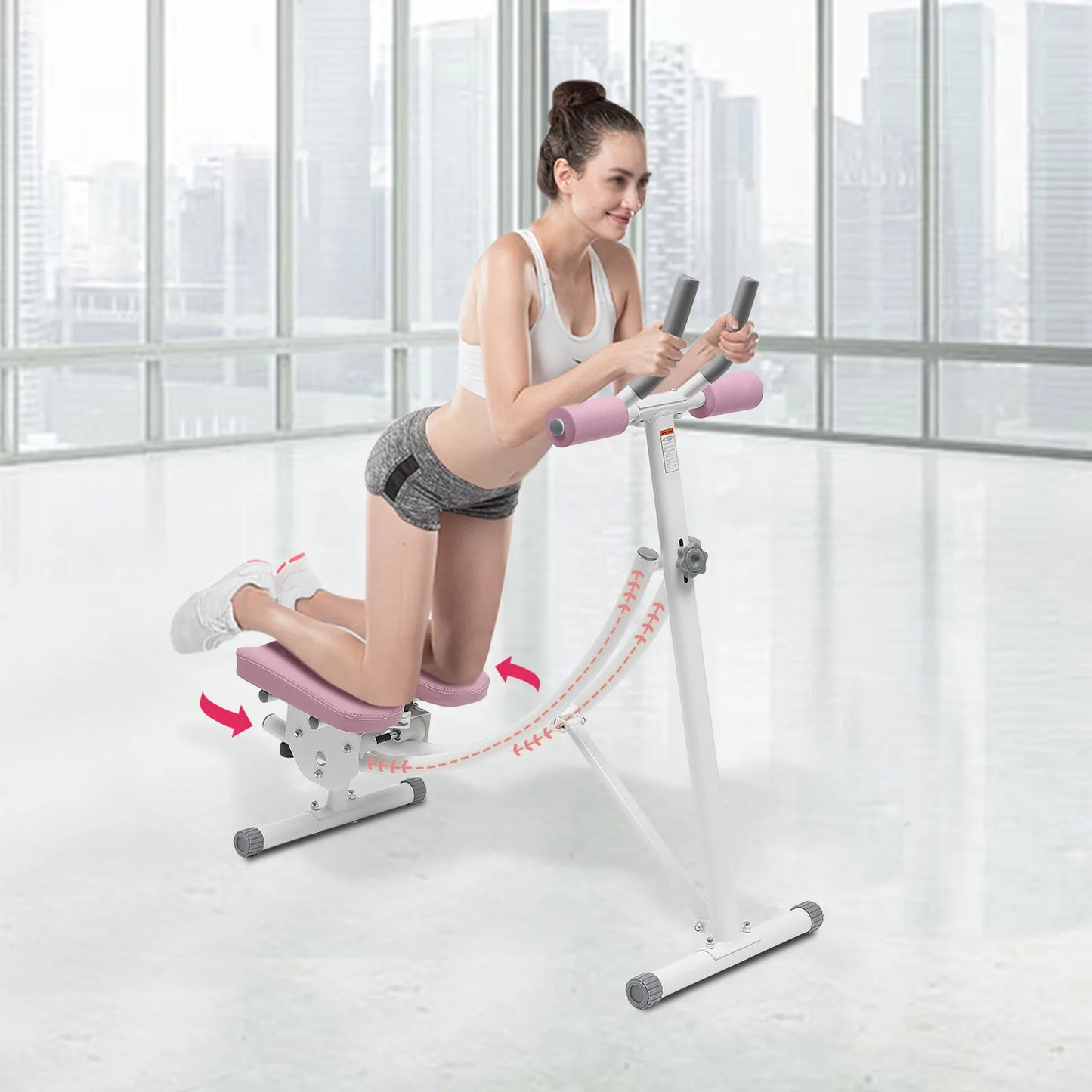 Stylique Glow™ Foldable Ab Machine – 330lbs Core Sculptor for Luxury Home Fitness