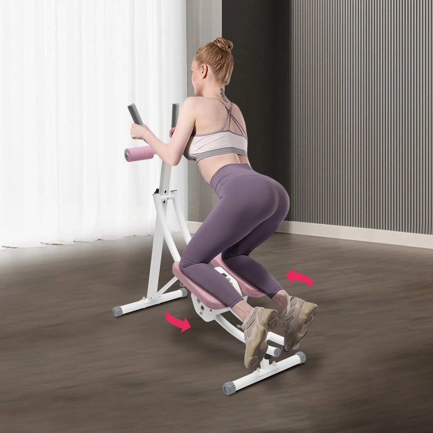 Stylique Glow™ Foldable Ab Machine – 330lbs Core Sculptor for Luxury Home Fitness
