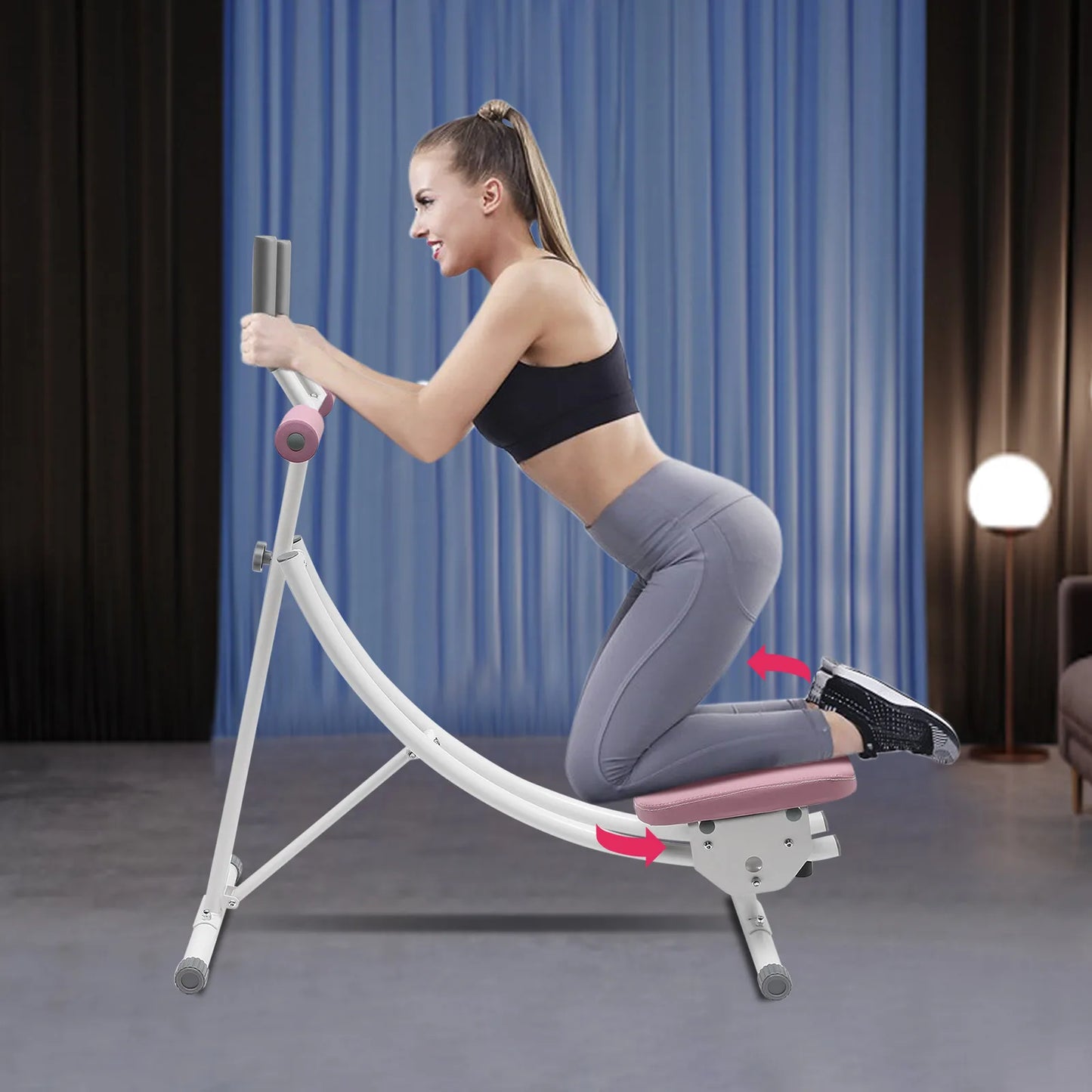 Stylique Glow™ Foldable Ab Machine – 330lbs Core Sculptor for Luxury Home Fitness