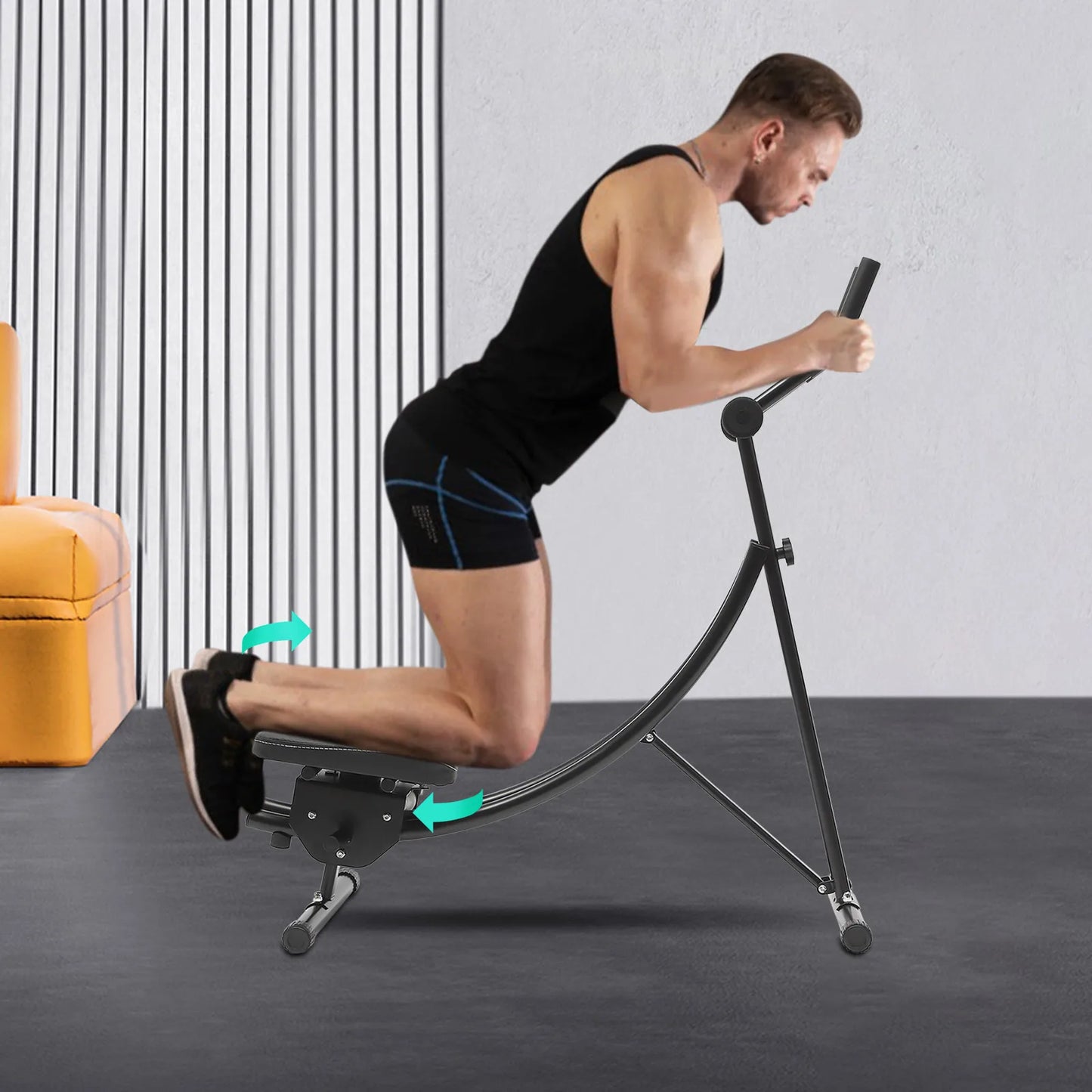 Stylique Glow™ Foldable Ab Machine – 330lbs Core Sculptor for Luxury Home Fitness