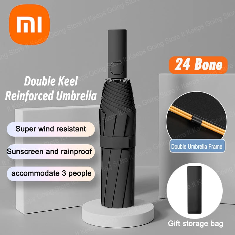 Stylique Glow Xiaomi 24-Bone Automatic UV Protection Umbrella – Large, Waterproof & Windproof