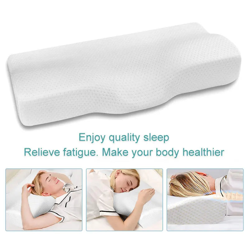 Stylique Glow™ Butterfly Memory Foam Pillow – Orthopedic Neck & Spine Support for Restful Sleep