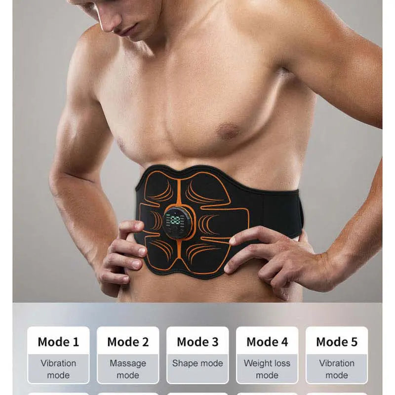 Stylique Glow™ EMS Ab Toner Belt – USB Rechargeable Smart Slimming & Muscle Stimulator for Home Fitness