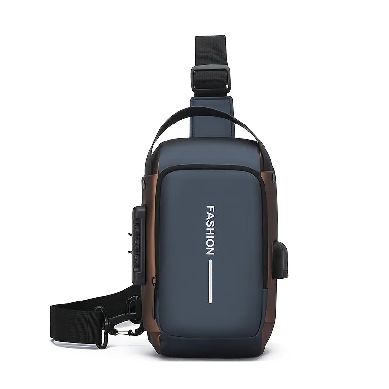 Stylique Glow™ UrbanEdge Sling Bag – Waterproof Men's Crossbody Chest Pack with Phone Pocket