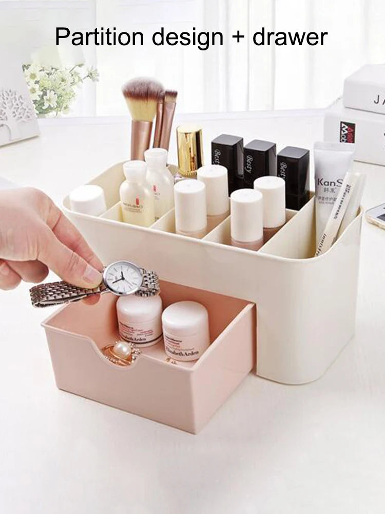 Stylique Glow™ Luxury Multifunctional Nail & Cosmetic Storage Box – Elegant Desktop Organizer