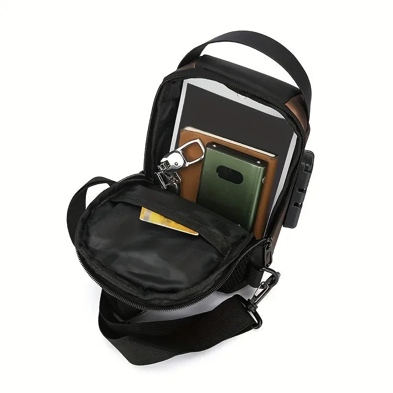 Stylique Glow™ UrbanEdge Sling Bag – Waterproof Men's Crossbody Chest Pack with Phone Pocket