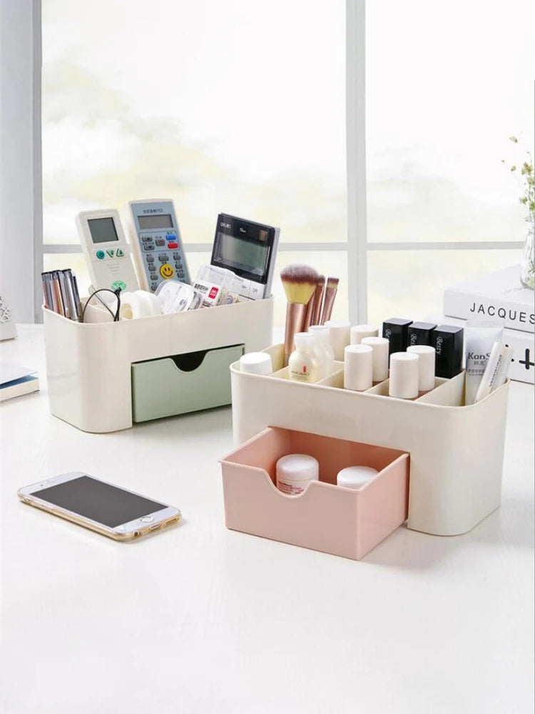Stylique Glow™ Luxury Multifunctional Nail & Cosmetic Storage Box – Elegant Desktop Organizer