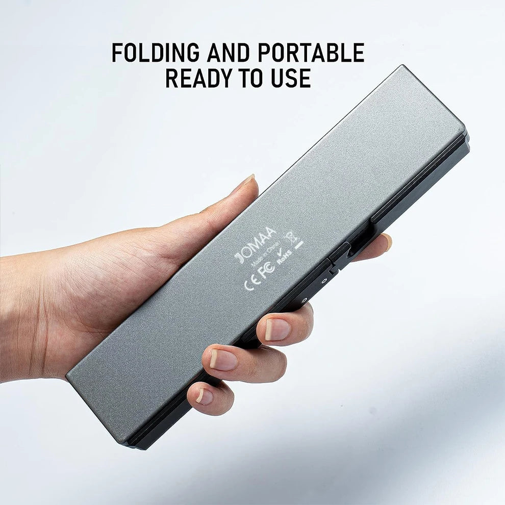 BOW Foldable Bluetooth Keyboard – Portable Mini Wireless Aluminum Keypad with Stand | 50% OFF