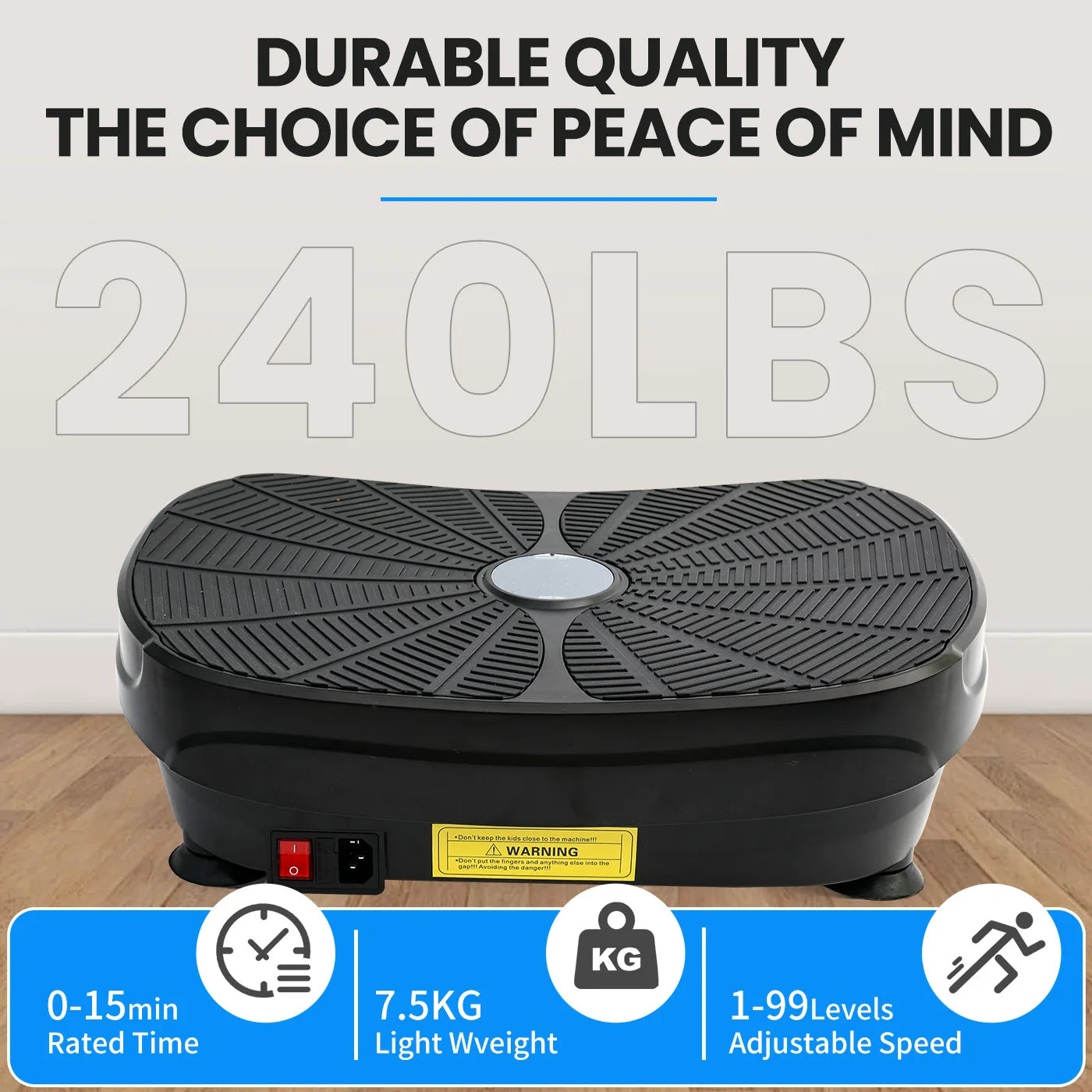 Stylique Glow Vibration Plate Machine – Whole Body Slimming & Fitness with Resistance Bands & Remote