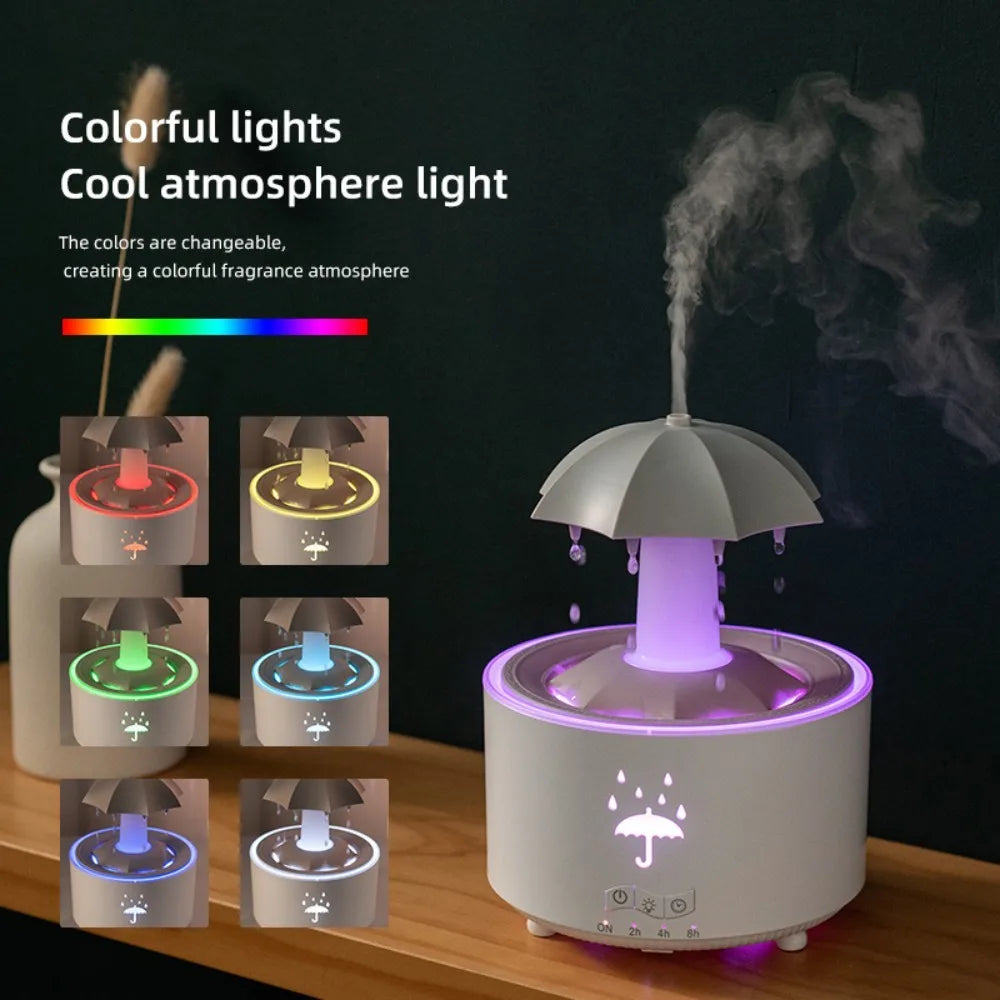 Stylique Glow Umbrella Water Drop Diffuser – Ultrasonic Humidifier with LED Lights & Essential Oil Aromatherapy