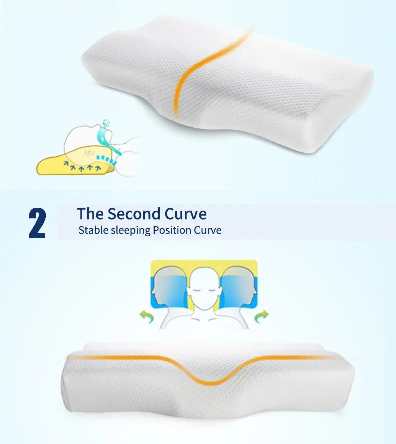 Stylique Glow™ Butterfly Memory Foam Pillow – Orthopedic Neck & Spine Support for Restful Sleep