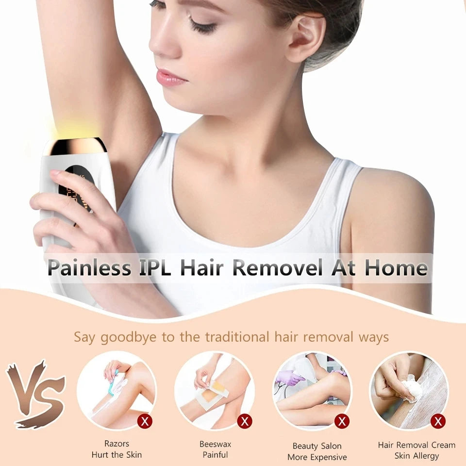 Stylique Glow™ 999,999 Flashes IPL Laser Epilator – Painless, Permanent Hair Removal for Face, Body & Bikini