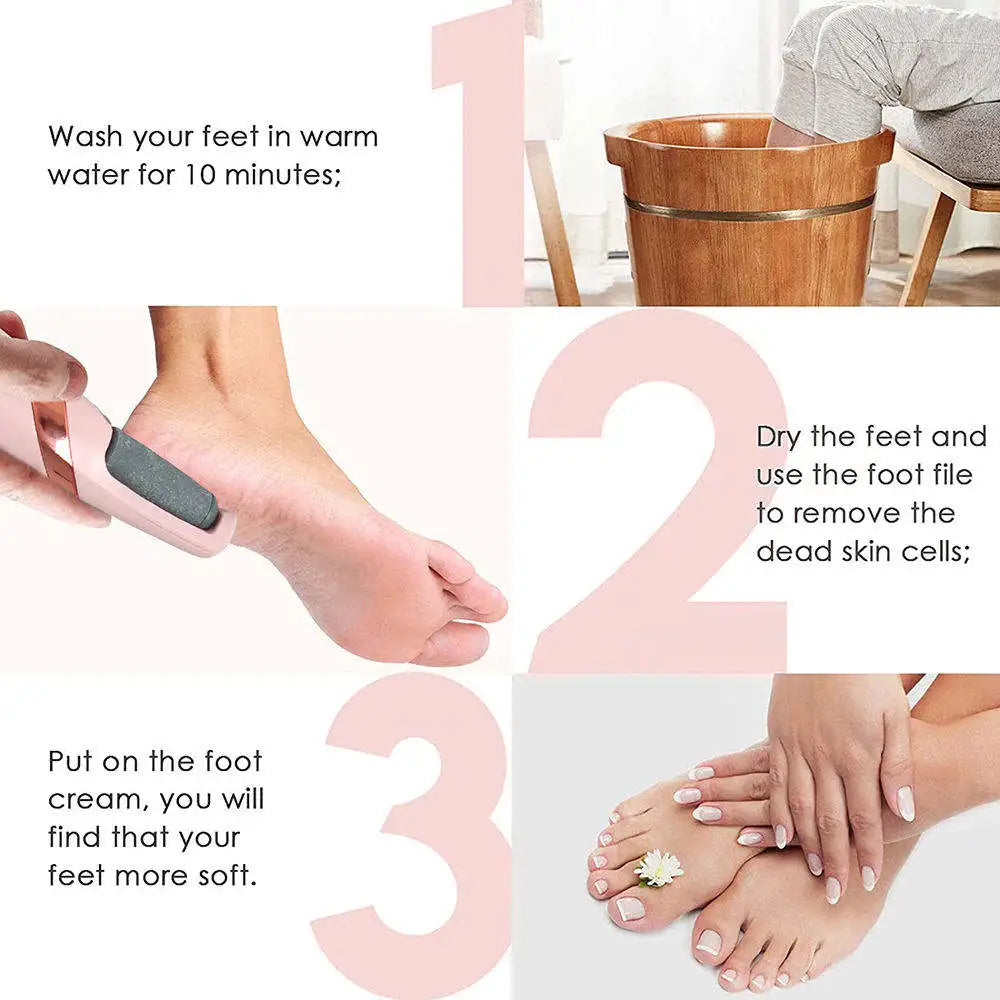 Stylique Glow™ Rechargeable Callus Remover – Cordless Foot File for Smooth, Baby-Soft Heels