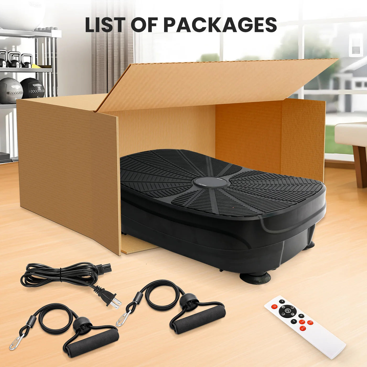 Stylique Glow Vibration Plate Machine – Whole Body Slimming & Fitness with Resistance Bands & Remote