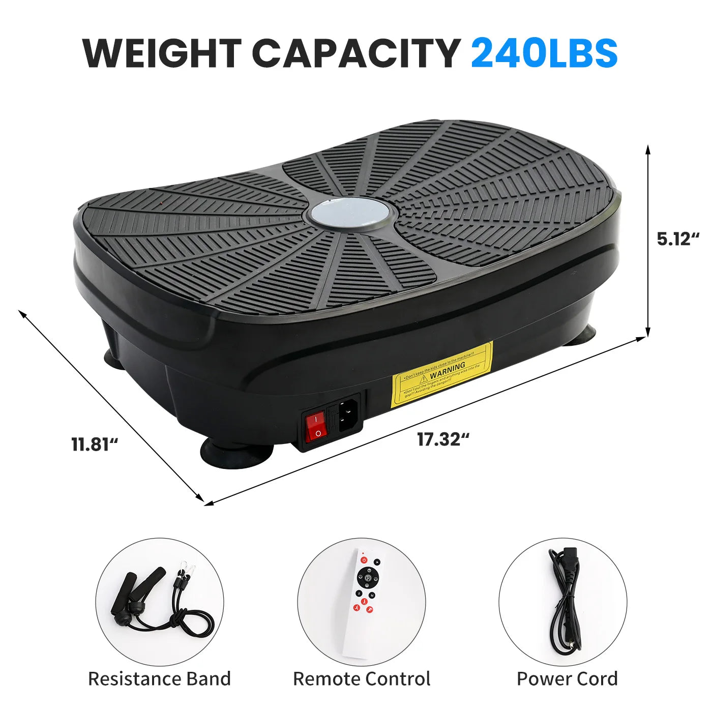 Stylique Glow Vibration Plate Machine – Whole Body Slimming & Fitness with Resistance Bands & Remote