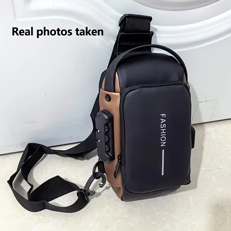 Stylique Glow™ UrbanEdge Sling Bag – Waterproof Men's Crossbody Chest Pack with Phone Pocket