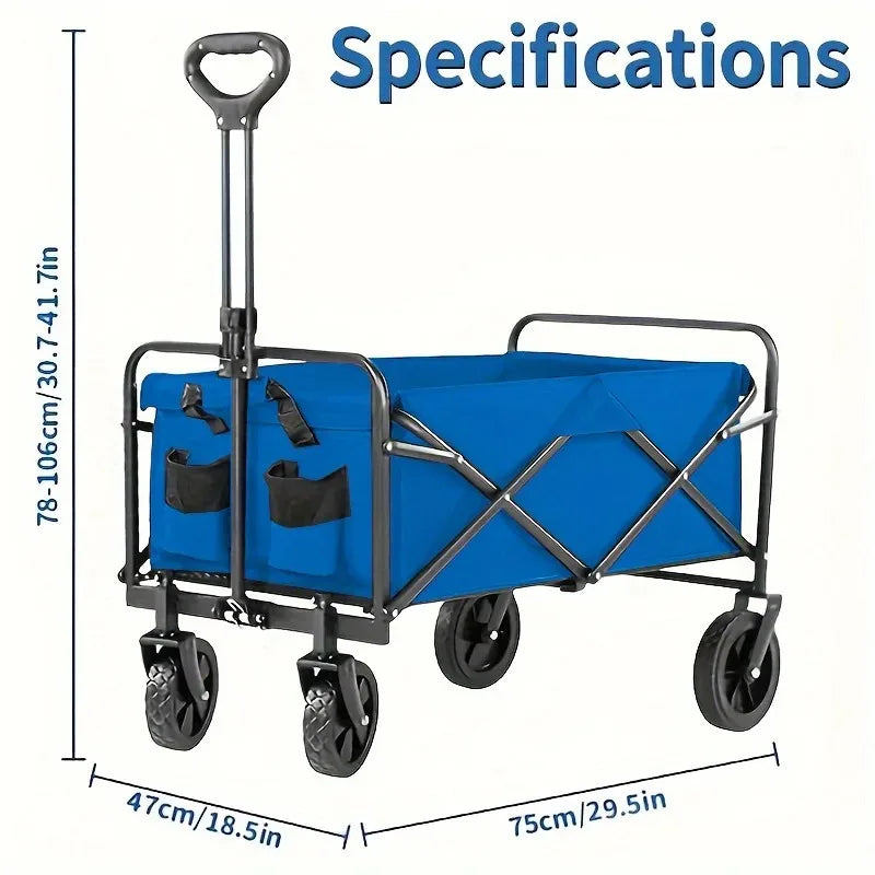 Heavy Duty Foldable Wagon Cart – Multipurpose Utility Trolley for Shopping, Gardening & Pet Travel | Stylique Glow