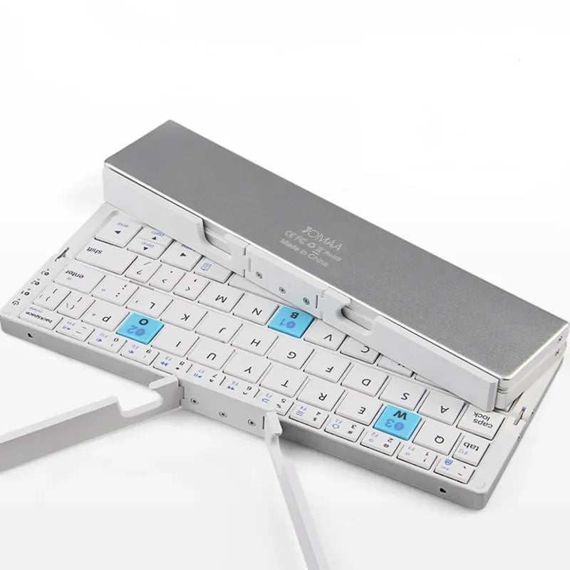 BOW Foldable Bluetooth Keyboard – Portable Mini Wireless Aluminum Keypad with Stand | 50% OFF