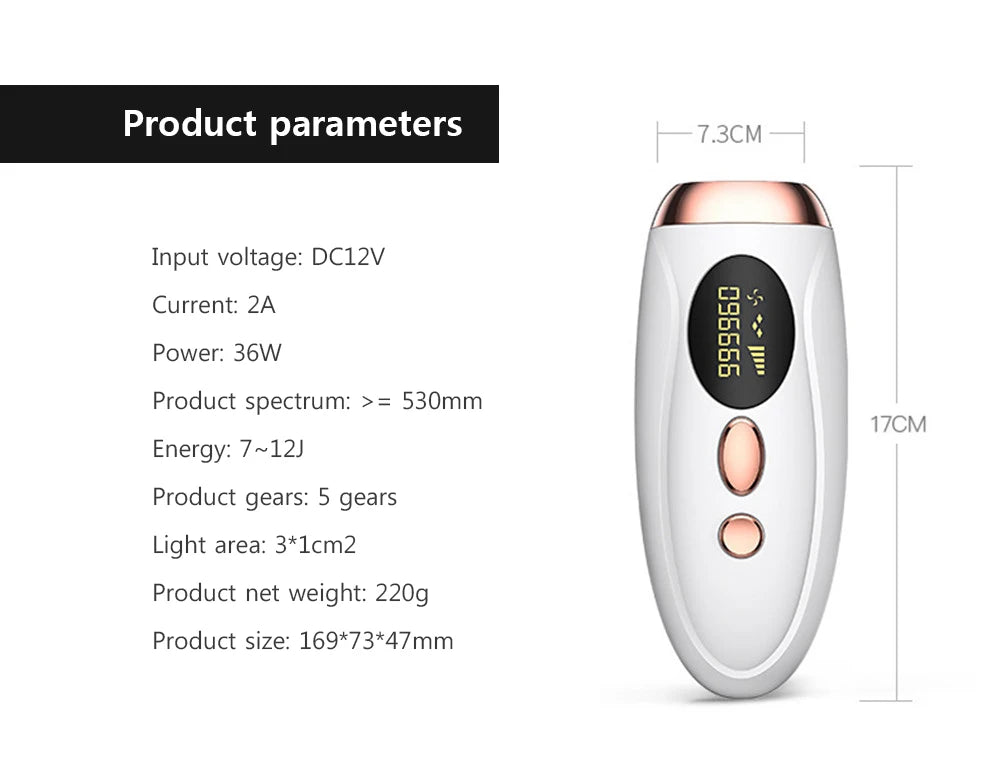 Stylique Glow™ 999,999 Flashes IPL Laser Epilator – Painless, Permanent Hair Removal for Face, Body & Bikini