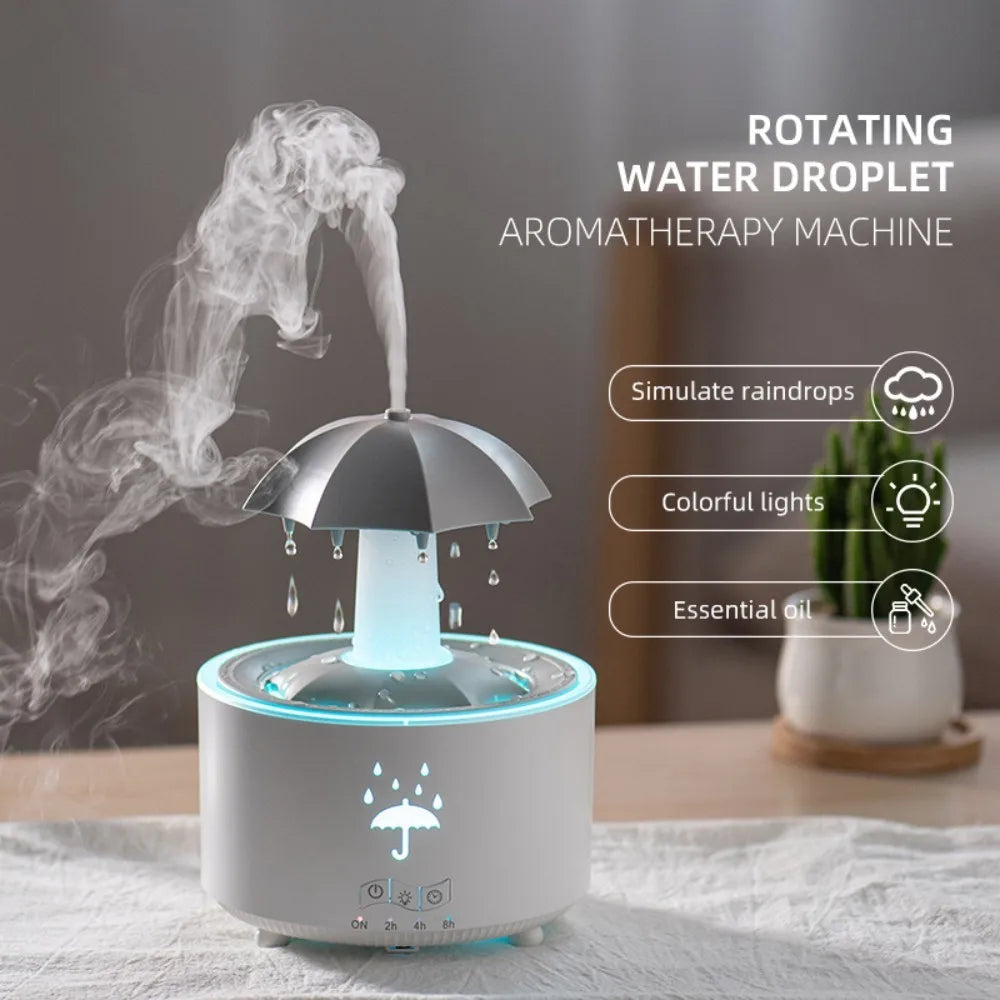 Stylique Glow Umbrella Water Drop Diffuser – Ultrasonic Humidifier with LED Lights & Essential Oil Aromatherapy