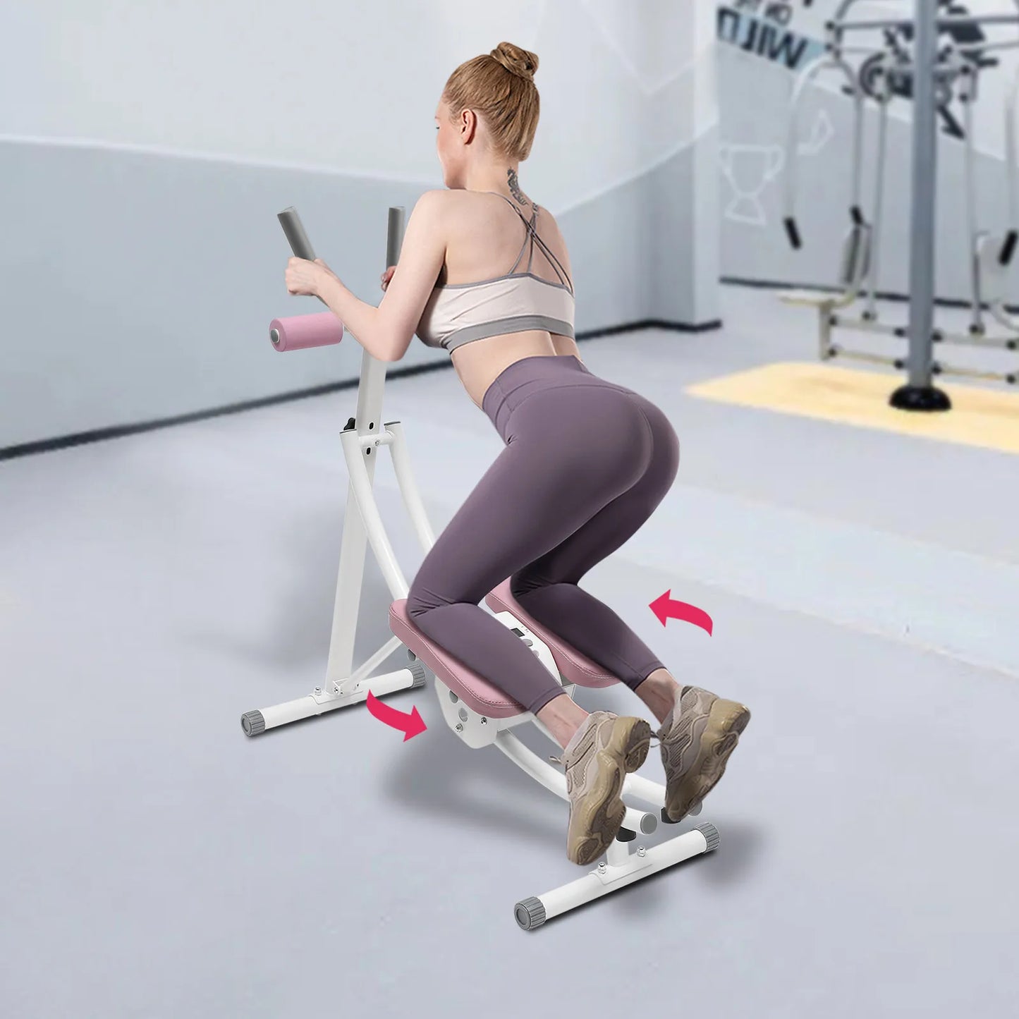 Stylique Glow™ Foldable Ab Machine – 330lbs Core Sculptor for Luxury Home Fitness