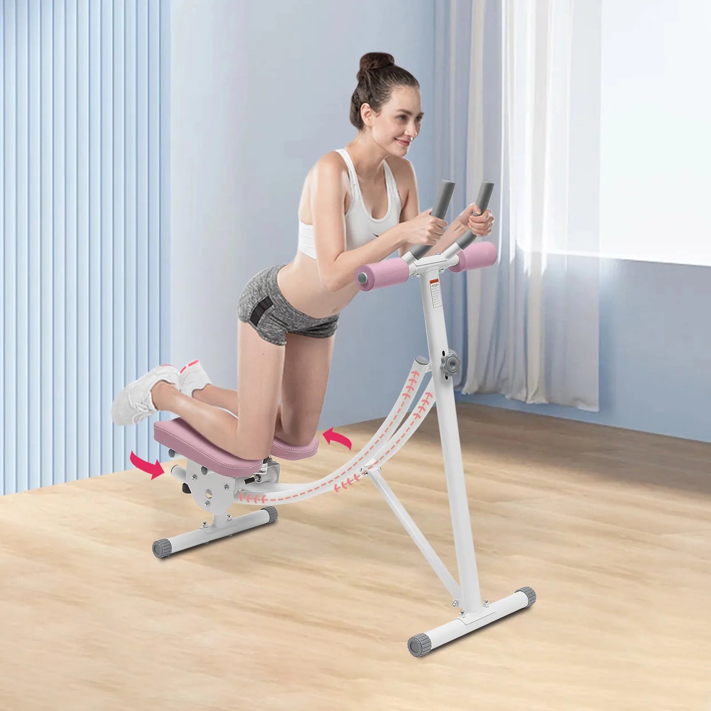 Stylique Glow™ Foldable Ab Machine – 330lbs Core Sculptor for Luxury Home Fitness