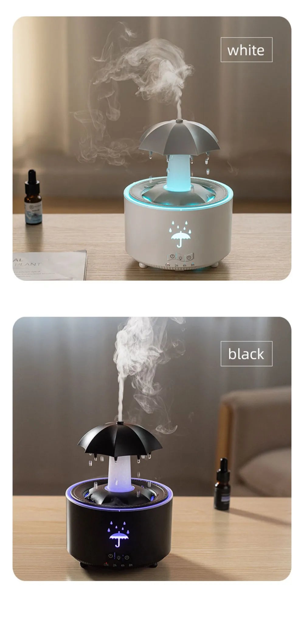 Stylique Glow Umbrella Water Drop Diffuser – Ultrasonic Humidifier with LED Lights & Essential Oil Aromatherapy