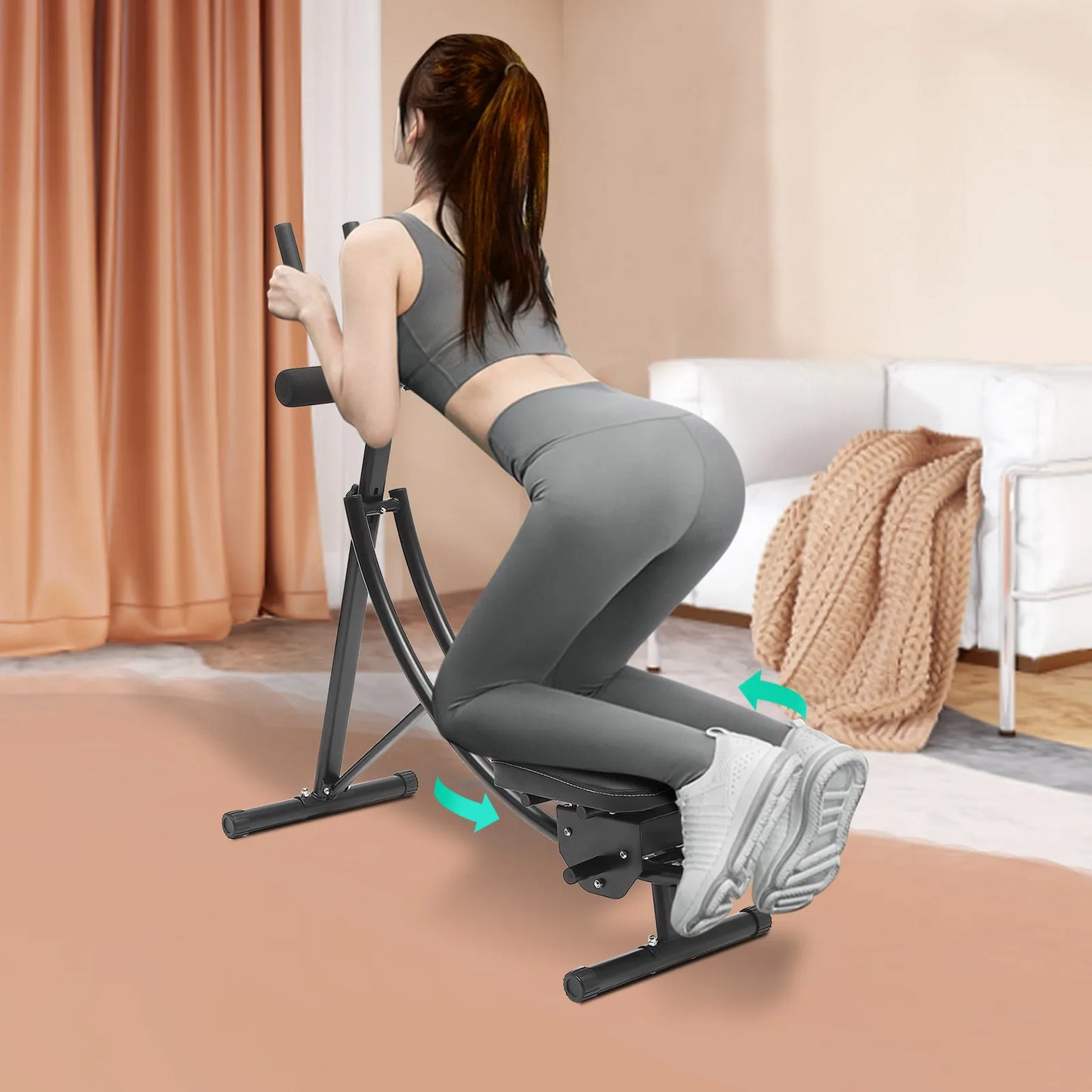 Stylique Glow™ Foldable Ab Machine – 330lbs Core Sculptor for Luxury Home Fitness