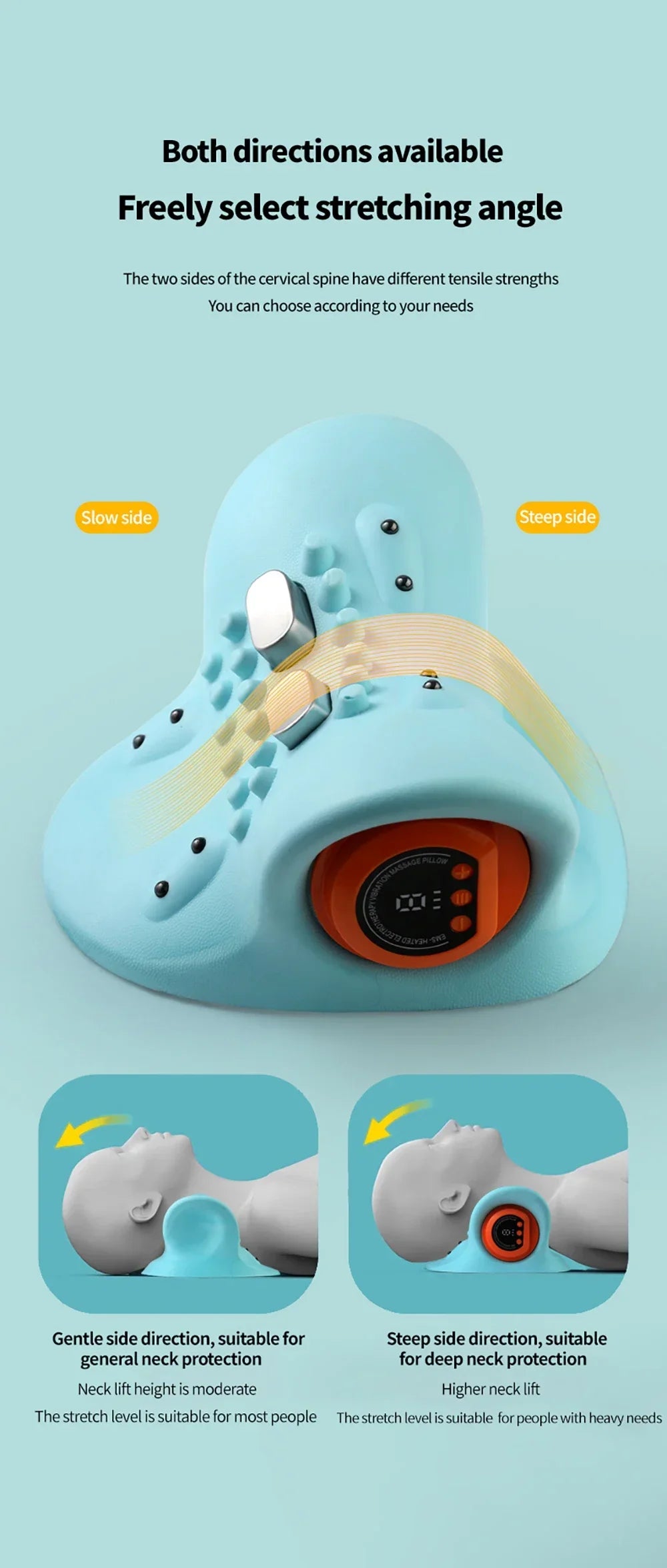 Stylique Glow™ Electric Cervical Massager – Smart Neck & Shoulder Relaxation Pillow with Heat Therapy