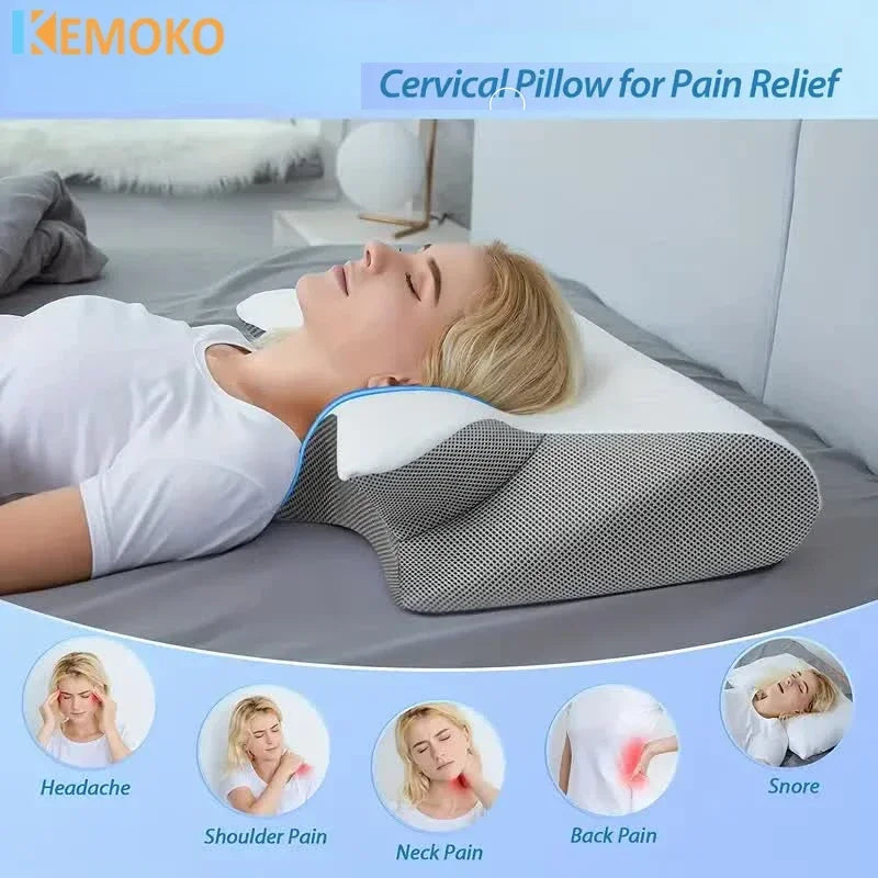 Stylique Glow™ Orthopedic Cervical Pillow – Ergonomic 2-in-1 Neck Support for Deep Sleep Relief