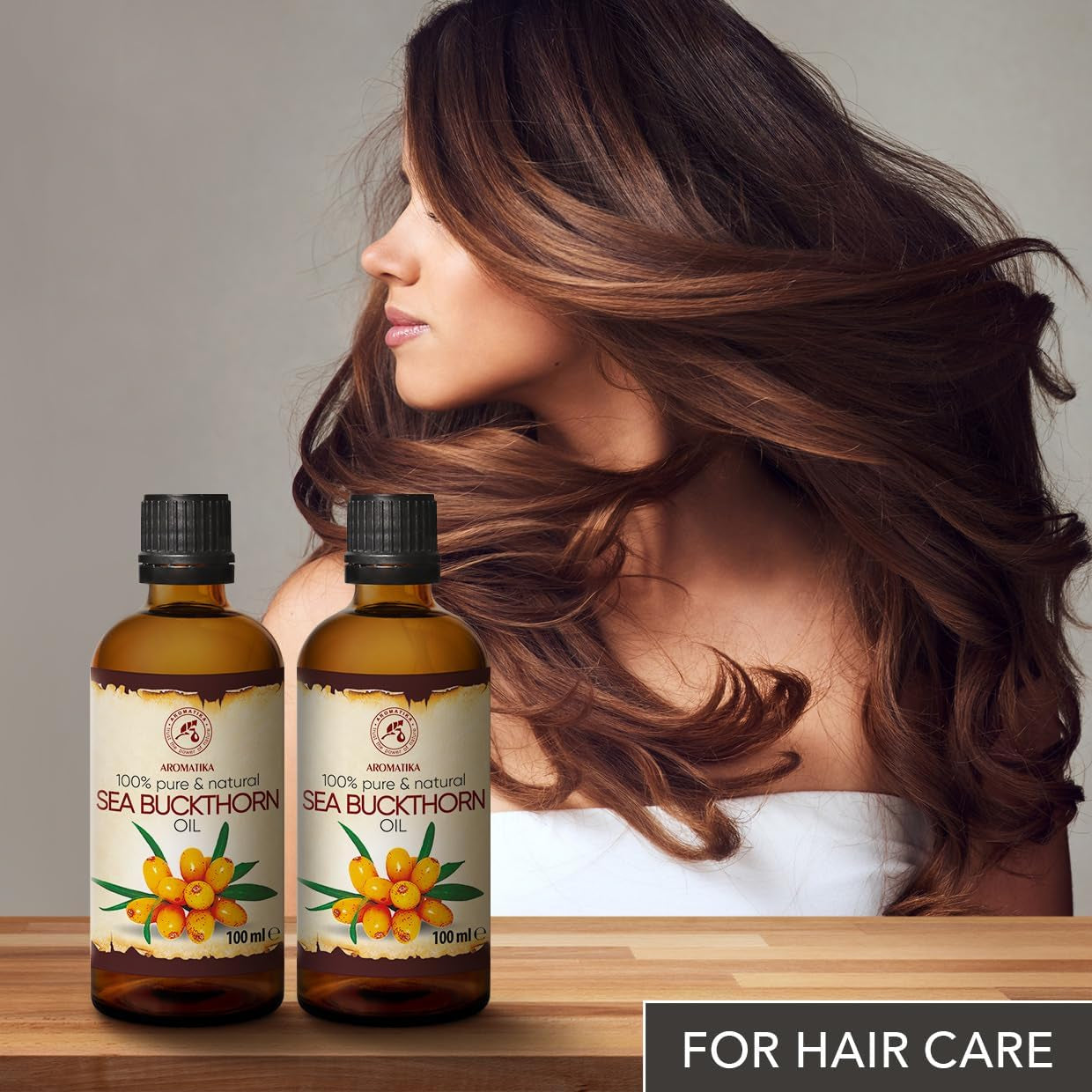 Sea Buckthorn Fruit Oil Set 2 * 100Ml - 200 Ml 100% Pure & Natural - Cold Pressed - Unrefined - Hippophae Rhamnoides Oil - Best for Hair - Face - Body - for Beauty – Relaxation for Skin
