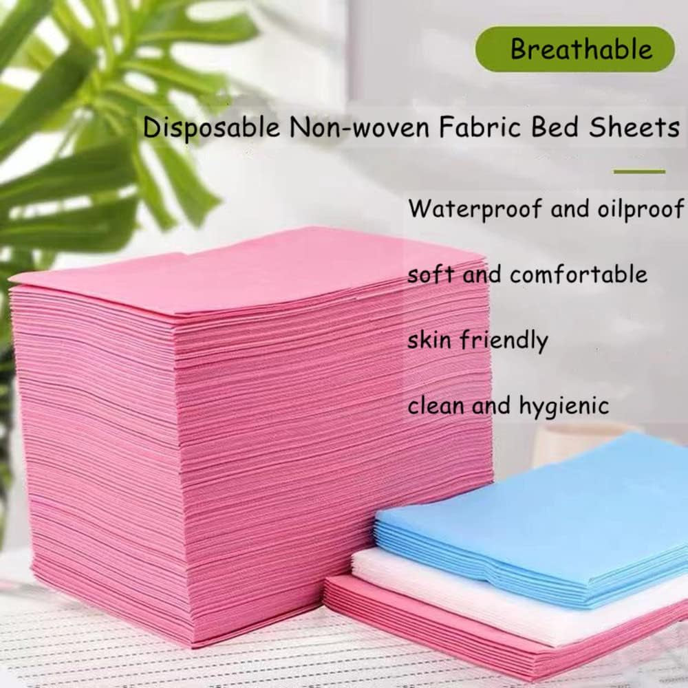 60 Pcs Massage Bed Sheets 31.4X70.8 Disposable Massage Table Cover Pink Microfiber Linens for Spa Professional Massage Tables Tattoo Lash Beauty Hotel Esthetician - Oil Proof & Waterproof