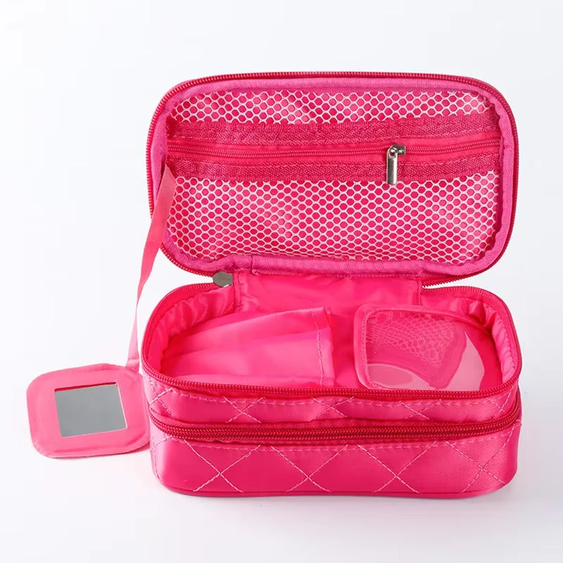 Women'S Cosmetic Bag Double Layer Waterproof Makeup Bag Travel Essentials Organizer ​Large Capacity Multifunction Toiletry Bag