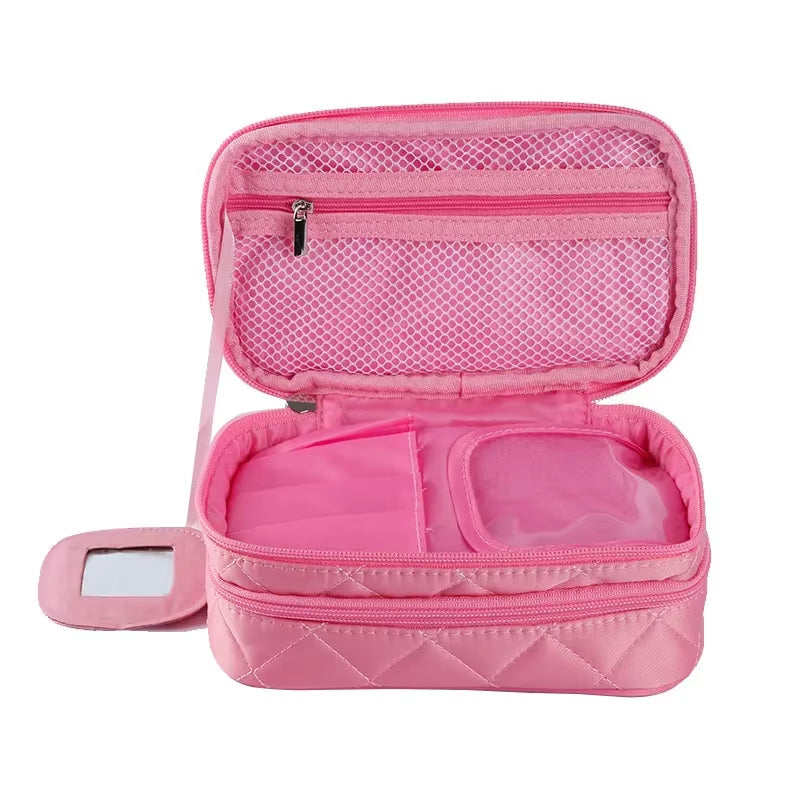 Women'S Cosmetic Bag Double Layer Waterproof Makeup Bag Travel Essentials Organizer ​Large Capacity Multifunction Toiletry Bag