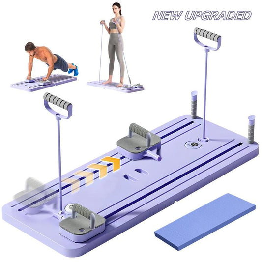 2025 New Ab Exercise Board Multi-Functional Foldable Home Pilates Reformer with Smarttimer, Foam Armrests, and Various Training Positions