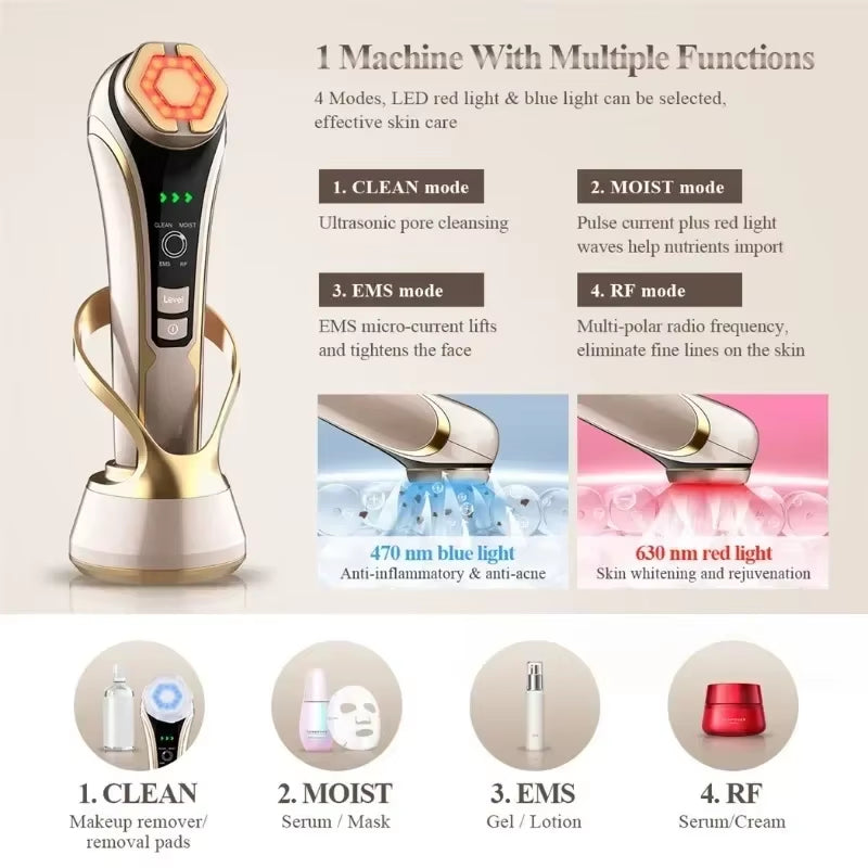 Face Lift Devices EMS Pulse Vibration and Firming Rejuvenation Beauty Device Hot Compress Whitening anti Aging Face Beauty Care
