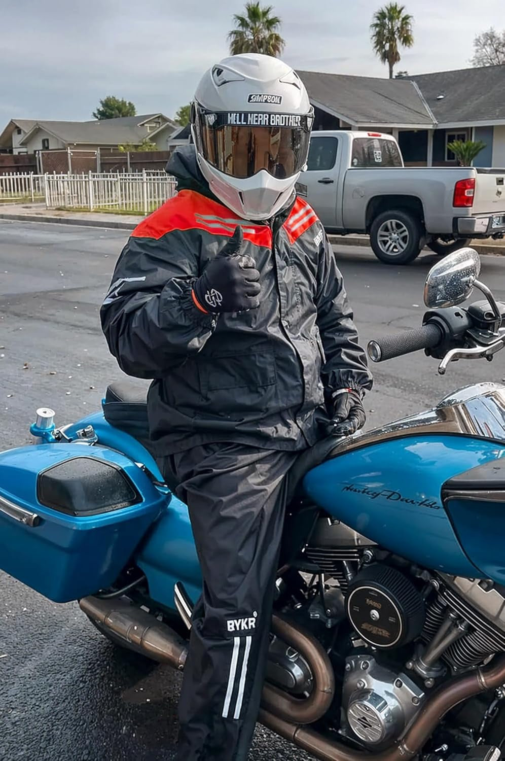Waterproof Outdoors Motorcycle Rain Suits for Men & Women Cycling 2-Piece Breathable & Windproof Wet Weather Protection