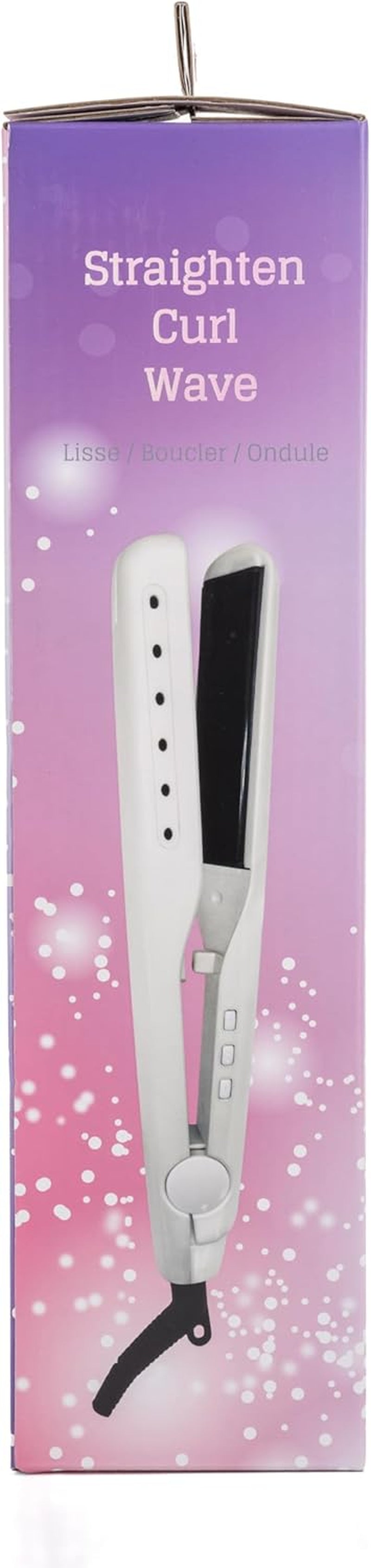 BEAUTY  Pearl Twirl Styler 2-In-1 Hair Straightener and Curler with Ceramic Plates, Digital Display, Dual Voltage - Cream
