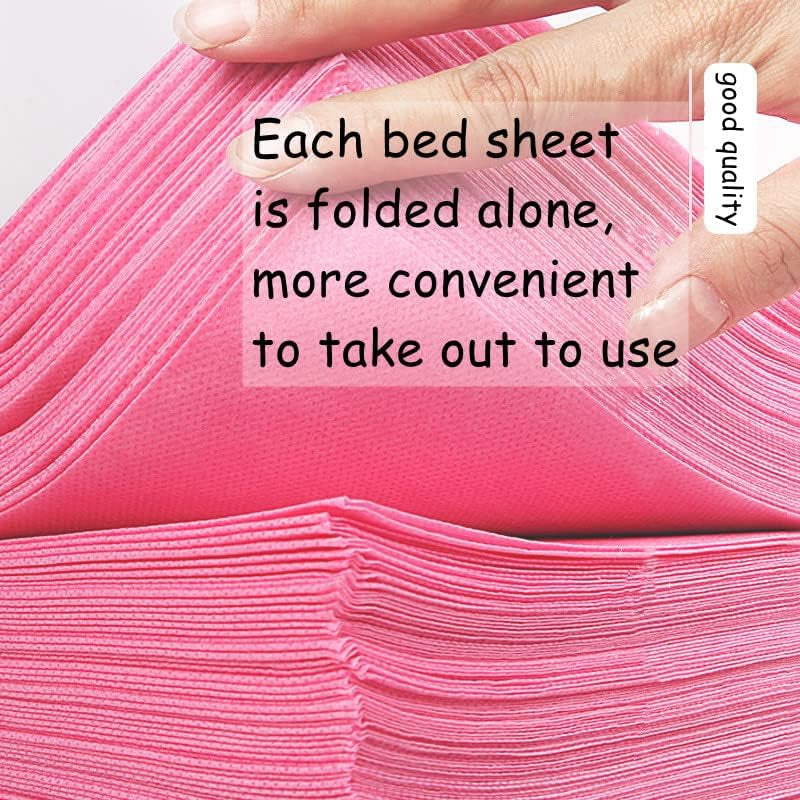 60 Pcs Massage Bed Sheets 31.4X70.8 Disposable Massage Table Cover Pink Microfiber Linens for Spa Professional Massage Tables Tattoo Lash Beauty Hotel Esthetician - Oil Proof & Waterproof