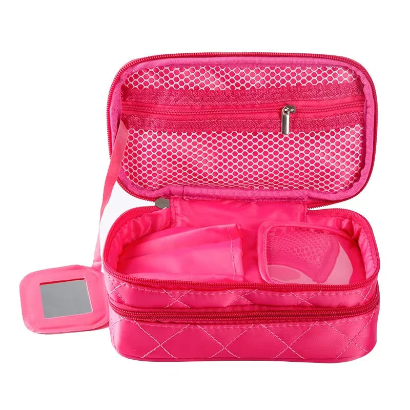 Women'S Cosmetic Bag Double Layer Waterproof Makeup Bag Travel Essentials Organizer ​Large Capacity Multifunction Toiletry Bag