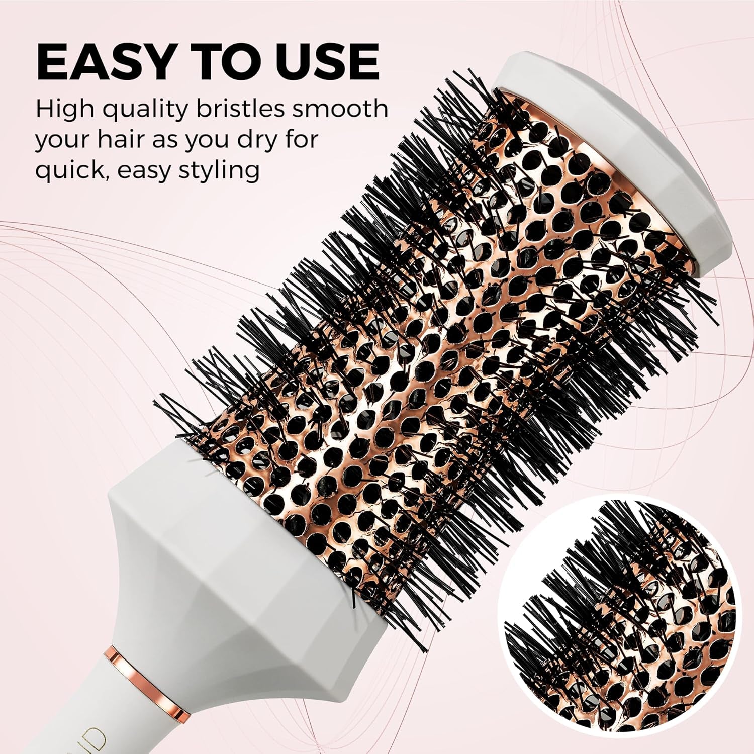 round Hair Brush Set, 4 Pieces Professional Blow Dry Kit with 3 round Brushes and Comb for Styling, Beauty Gift Sets for Women